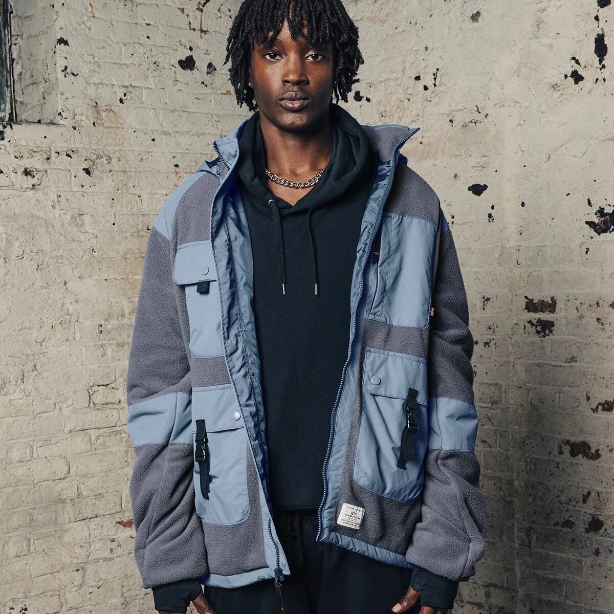 Alpha Industries Mixed Media Fleece Full-Zip Hoodie - Men's 4 Alpha Industries Mixed Media Fleece Full-Zip Hoodie - Men's - Image 2