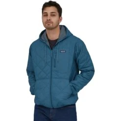 Patagonia Diamond Quilted Bomber Hooded Jacket - Men's -Unicus Shop WAVBLU 3